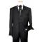 Steve Harvey Classic Collection Black Shadow Pinstripes Super 120's Vested Suit 6705